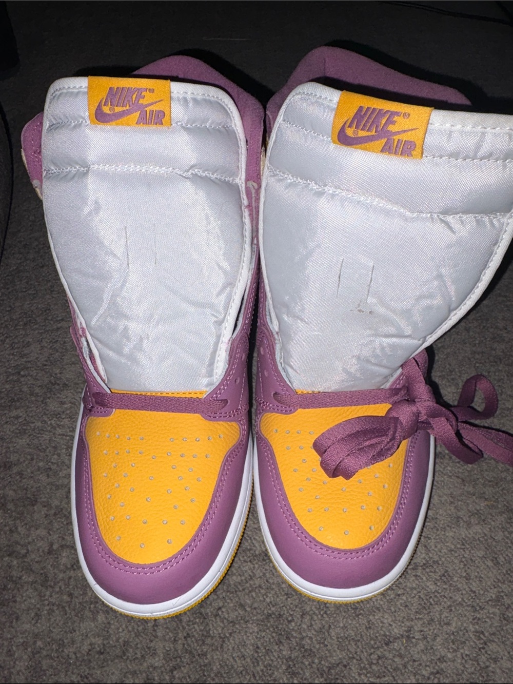 Nike High-Top Sneakers in Yellow & Purple